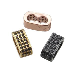Copper Spacer Beads Pave Zircon 2hole Mixed, approx 5.5-11mm [FN32565]