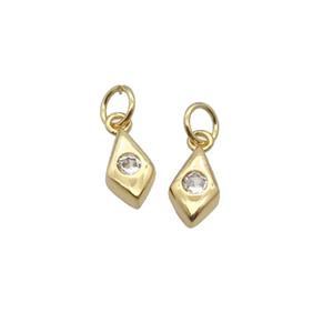 Copper Teardrop Pendant Pave Zircon Gold Plated, approx 5.5-9mm [FN32605]