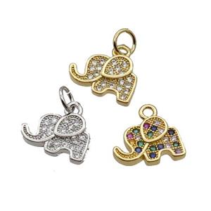 Copper Elephant Pendant Pave Zircon Mixed, approx 8.5-12mm [FN32628]