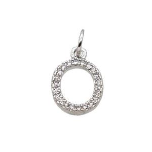 Copper Circle Pendant Pave Zircon Platinum Plated, approx 9-10mm [FN32663]