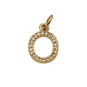 Copper Circle Pendant Pave Zircon Gold Plated, approx 9-10mm [FN32664]