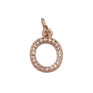 Copper Circle Pendant Pave Zircon Rose Gold, approx 9-10mm [FN32665]