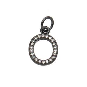 Copper Circle Pendant Pave Zircon Black Plated, approx 9-10mm [FN32666]