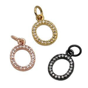 Copper Circle Pendant Pave Zircon Mixed, approx 9-10mm [FN32667]