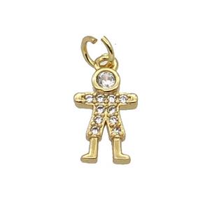 Copper Kids Pendant Pave Zircon Gold Plated, approx 8-12mm [FN32720]
