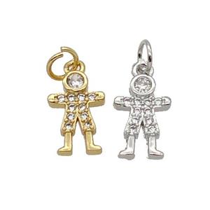 Copper Kids Pendant Pave Zircon Mixed, approx 8-12mm [FN32721]