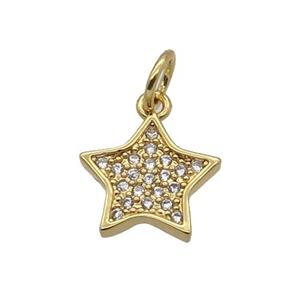 Copper Star Pendant Pave Zircon Gold Plated, approx 10mm [FN32797]