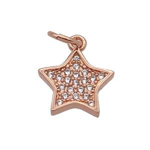 Copper Star Pendant Pave Zircon Rose Gold, approx 10mm [FN32798]