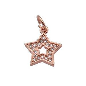 Copper Star Pendant Pave Zircon Rose Gold, approx 10.5mm [FN32805]
