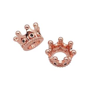 Copper Crown Beads Pave Zircon Rose Gold, approx 7-11mm [FN32853]