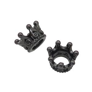 Copper Crown Beads Pave Zircon Black Plated, approx 7-11mm [FN32854]