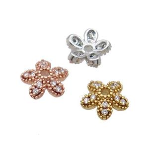 Copper BeadCaps Pave Zircon Mixed, approx 8mm [FN32863]
