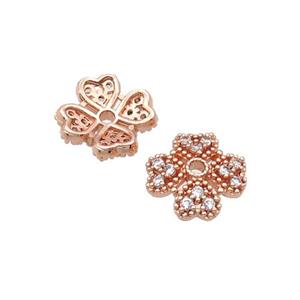 Copper BeadCaps Pave Zircon Rose Gold, approx 12mm [FN32866]
