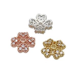 Copper BeadCaps Pave Zircon Mixed, approx 12mm [FN32867]