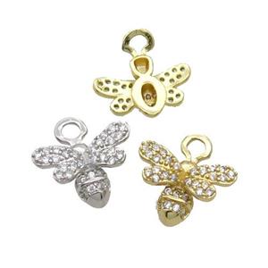 Copper Honeybee Pendant Pave Zircon Mixed, approx 9-12mm [FN32946]