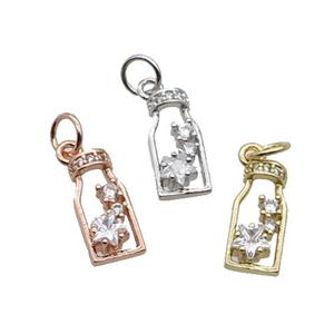 Copper Bottle Pendant Pave Zircon Mixed, approx 6-12.5mm [FN32957]