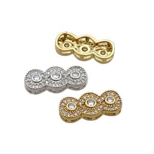 Copper Stick Beads Pave Zircon Mixed, approx 8-18.5mm [FN32992]