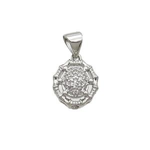 Copper Spider Pendant Pave Zircon Platinum Plated, approx 10-11mm [FN33049]