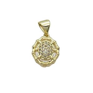 Copper Spider Pendant Pave Zircon Gold Plated, approx 10-11mm [FN33050]