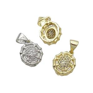 Copper Spider Pendant Pave Zircon Mixed, approx 10-11mm [FN33051]
