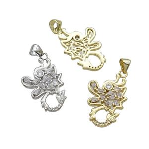 Copper Dragon Pendant Pave Zircon Mixed, approx 16.5-24mm [FN33079]