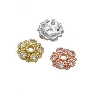 Copper Beadscap Pave Zircon Mixed, approx 6mm dia [FN33173]