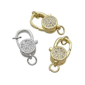 Copper Lobster Clasp Pave Zircon Mixed, approx 10-17mm [FN33190]