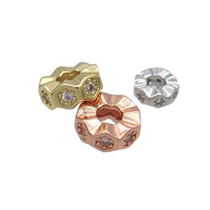 Copper Heishi Spacer Beads Pave Zircon Mixed, approx 6mm [FN33226-6MM]
