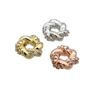 Copper Rondelle Spacer Beads Pave Zircon Mixed, approx 8mm [FN33242]