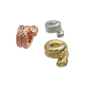Copper Snake Beads Pave Zircon Mixed, approx 8mm [FN33246-8MM]