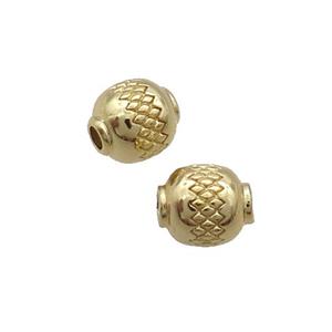 Copper Round Beads Large Hole Gold Plated, approx 7mm, 2mm hole [FN33259]