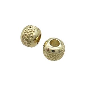 Copper Round Beads Large Hole Gold Plated, approx 8mm, 3mm hole [FN33260]