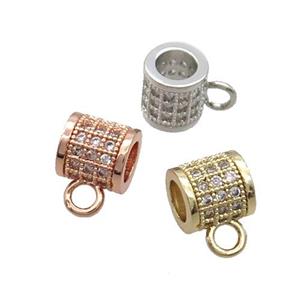Copper Hanger Bail Pave Zircon Large Hole Mixed, approx 8mm, 5mm hole [FN33327]