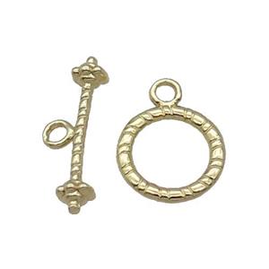 Copper Toggle Clasp Gold Plated, approx 12mm, 20mm length [FN33345]
