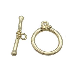 Copper Toggle Clasp Gold Plated, approx 14mm, 20mm length [FN33347]