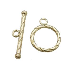 Copper Toggle Clasp Gold Plated, approx 14mm, 25mm length [FN33348]