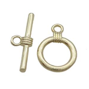 Copper Toggle Clasp Gold Plated, approx 14mm, 23mm length [FN33352]
