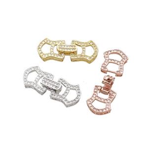 Copper Clasp Pave Zircon Mixed, approx 11-25mm [FN33360]