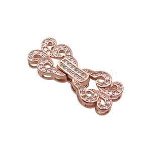 Copper Clasp Pave Zircon Rose Gold, approx 10-25mm [FN33363]