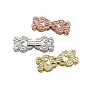 Copper Clasp Pave Zircon Mixed, approx 10-25mm [FN33364]