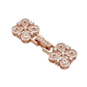 Copper Clasp Pave Zircon Rose Gold, approx 13-40mm [FN33367]