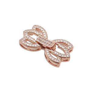 Copper Clasp Pave Zircon Rose Gold, approx 12.5-23mm [FN33371]