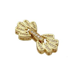 Copper Clasp Pave Zircon Gold Plated, approx 13-28mm [FN33374]