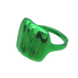 Copper Ring With Green Lacquered Adjustable, approx 15-18mm, 18mm dia [FN33565]
