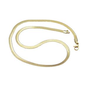 Copper Necklace Chain Snake Gold Plated, approx 4mm, 44cm length [FN33600]