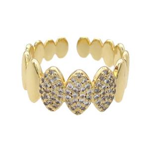 Copper Ring Pave Zircon Gold Plated, approx 9mm, 18mm dia [FN33606]