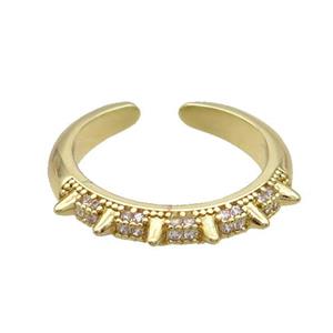 Copper Ring Pave Zircon Gold Plated, approx 18mm dia [FN33611]