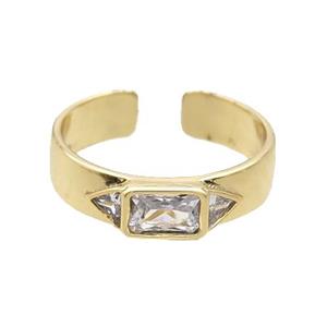 Copper Ring Pave Zircon Gold Plated, approx 5mm, 18mm dia [FN33613]