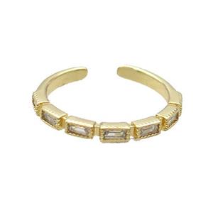 Copper Ring Pave Zircon Gold Plated, approx 18mm dia [FN33634]