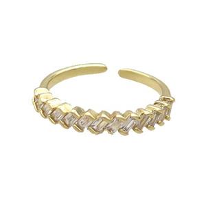 Copper Ring Pave Zircon Gold Plated, approx 18mm dia [FN33636]